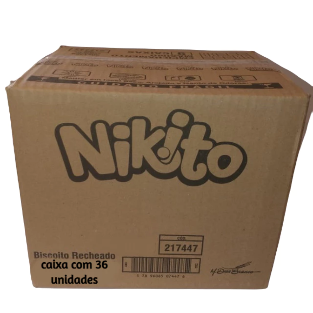 Biscoito Nikito Chocolate Com Morango Cx 36Un