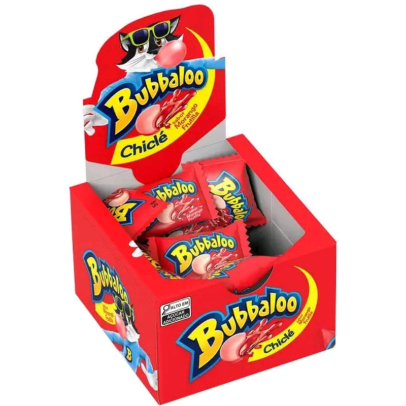 Chiclete Bubbaloo Morango Dp 60Un
