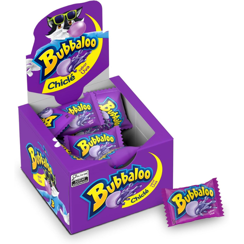 Chiclete Bubbaloo Uva Dp 60Un