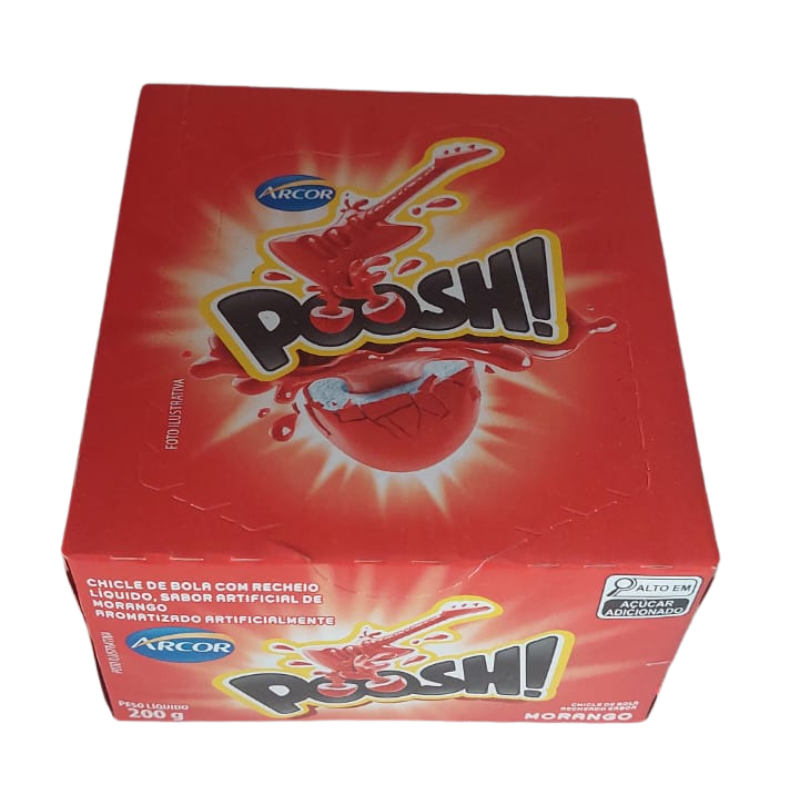 Chiclete Poosh Morango Dp 200g 40Un