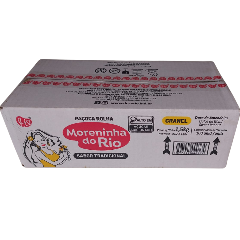 Doce Paçoca Rolha Moreninha Do Rio Cx 1,5kg 100Un