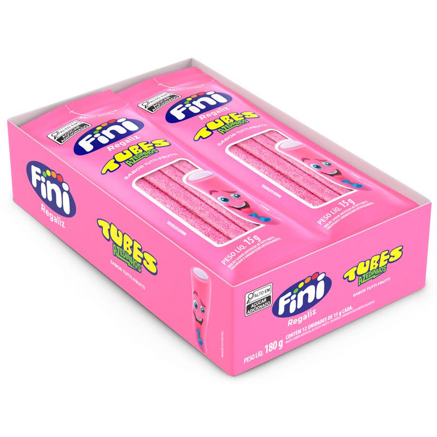 Fini Tubes Azedinhos Ácidos Tutti Frutti Dp 180g